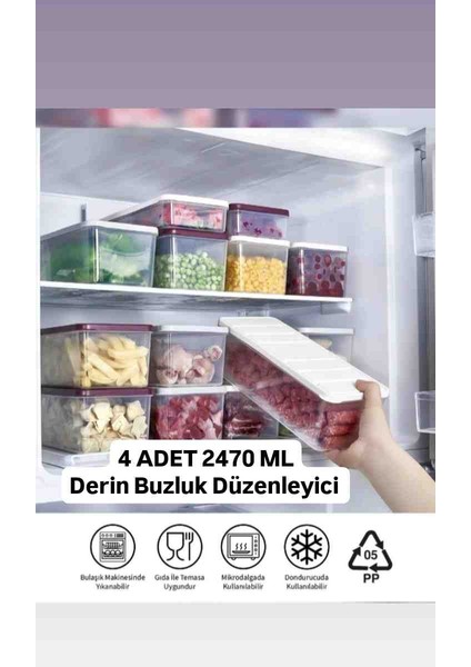 Saklama Kabı Buzdolabı Düzenleyici Buzluk Uyumlu Saklama Kabı Buzdolabı Organizer