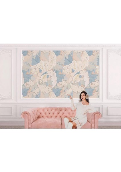 Pastel Renkli Yapraklar Duvar KAĞIDI-5641