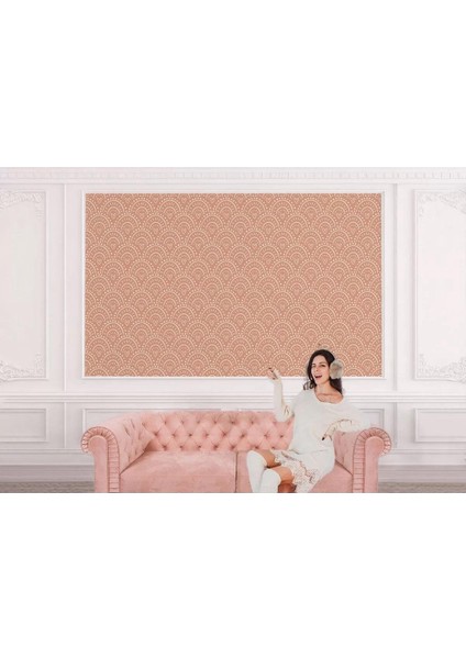 Pembe Kalp Ikonlu Kız Çocuk Odası Duvar KAĞIDI-5543