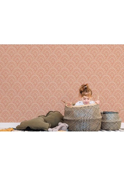 Pembe Kalp Ikonlu Kız Çocuk Odası Duvar KAĞIDI-5543 modelleri