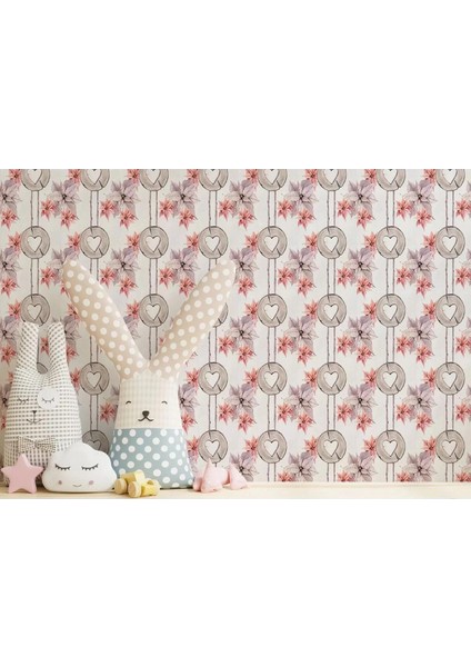 Pembe Çiçek Desenli Kız Çocuğu Odası Duvar KAĞIDI-5595 modelleri