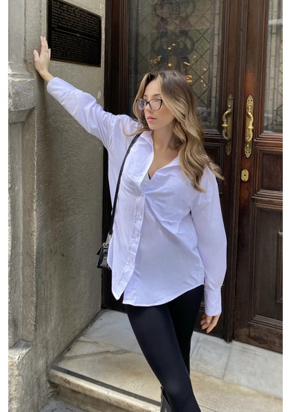 Beyaz Oxfort Oversize Gömlek modelleri