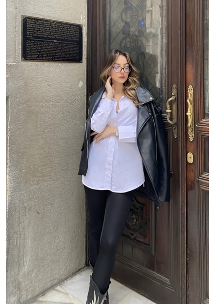 Beyaz Oxfort Oversize Gömlek indirimleri