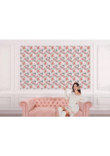 Pembe Çiçek Desenli Kız Çocuğu Odası Duvar KAĞIDI-5594