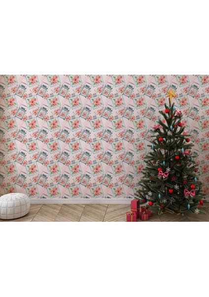 Pembe Çiçek Desenli Kız Çocuğu Odası Duvar KAĞIDI-5594 fırsatları