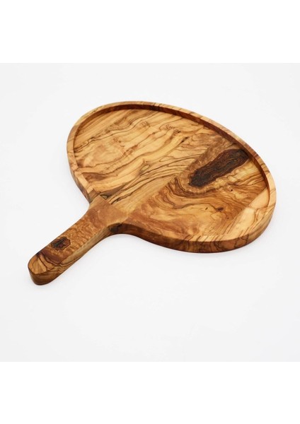 Ahşap Saplı Oval Büyük Sunum Tabağı - Zeytin Ağacı fiyatları