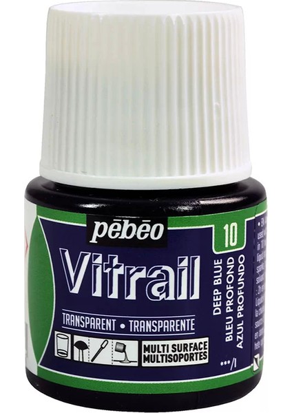 Vitrail Şeffaf Cam Boyası 45ML Lacivert 10