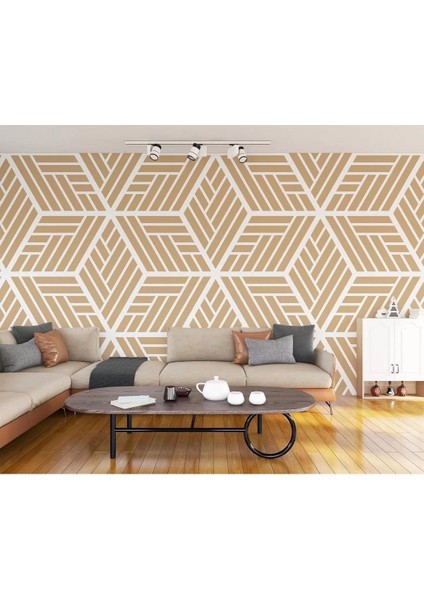Pastel Renkli Geometrik Desenli Duvar KAĞIDI-5781 fırsatları