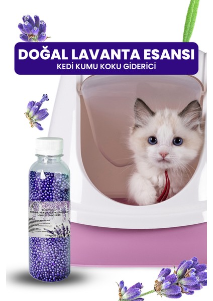 Kedi Kumu ve Tuvaleti Koku Giderici Granül, Lavanta Ferahlatıcı Etkili, Kokusuz Tuvalet Için, 250ML modelleri