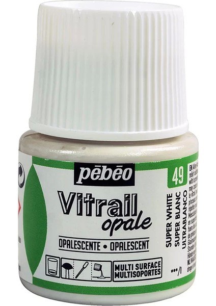 Vitrail Opak Cam Boyası 45ML Beyaz 49