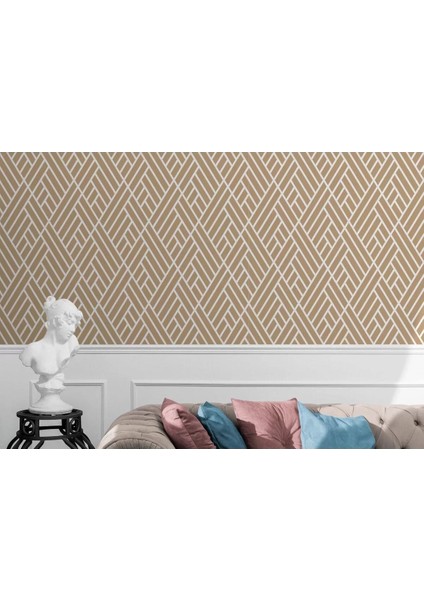 Pastel Renkli Geometrik Desenli Duvar KAĞIDI-5791 fırsatları