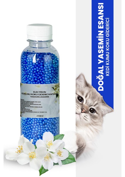 Kedi Kumu ve Tuvaleti Koku Giderici Granül, yasemin Ferahlatıcı Etkili, Kokusuz Tuvalet İçin, 250ml