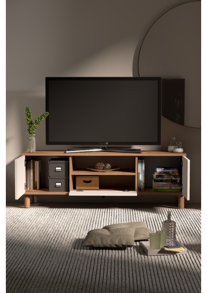 Bohem Tv Ünitesi 150 cm N Çizgili Mdf Kapak