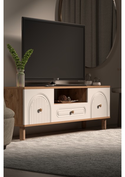 Bohem Tv Ünitesi 150 cm N Çizgili Mdf Kapak