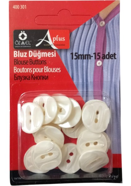 Sedefli Beyaz Düğme 15 Adet 15 Mm, Etek Bluz Gömlek Düğmesi 400 301