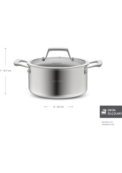 Plasma Steel 3ply Tencere 22 cm fiyatları