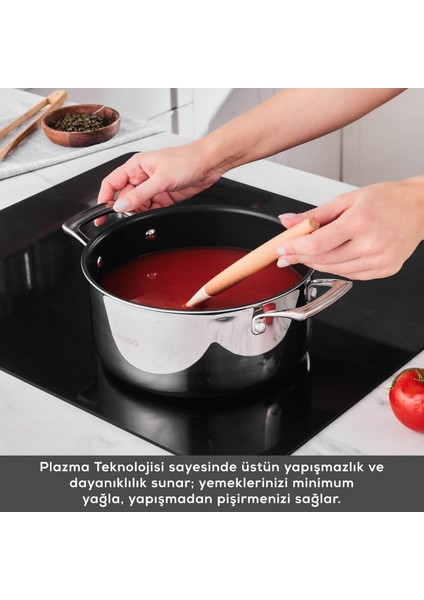 Plasma Steel 3ply Tencere 22 cm indirimleri