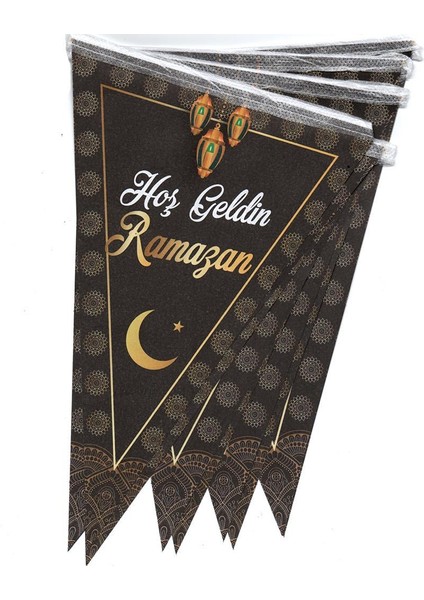 Siyah Gold Hoşgeldin Ramazantemalı Süsleme Seti (Paket:5)