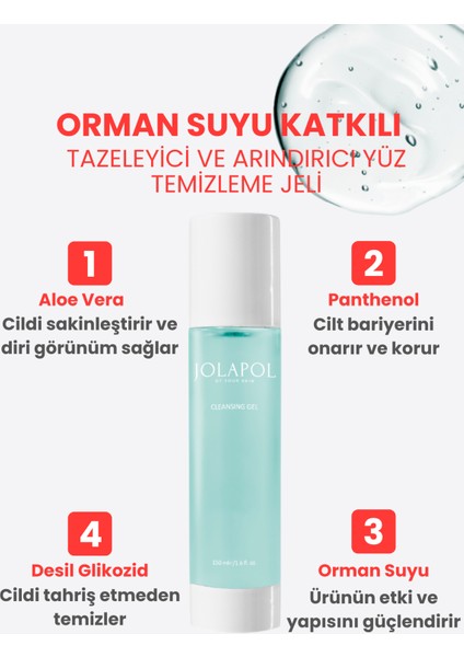 Tazeleyici ve Arındırıcı Yüz Temizleme Jeli - GEL01- Orman Suyu Özlü Ferahlatıcı Etki 150 ml fiyatları