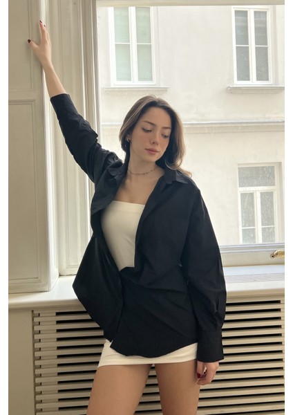 Siyah Oxfort Oversize Gömlek fiyatları