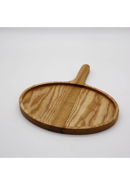 Ahşap Saplı Oval Büyük Sunum Tabağı - Dişbudak Ağacı - 32 cm fiyatları