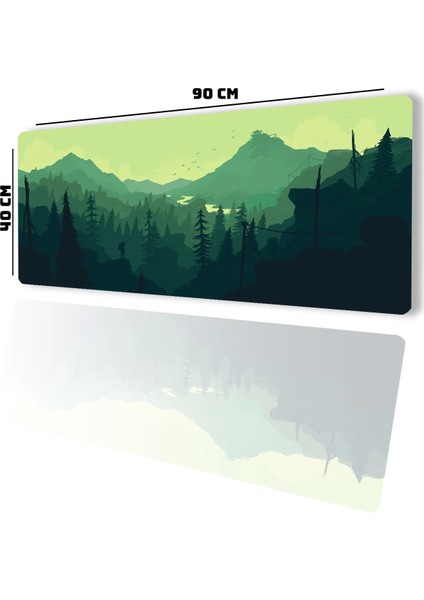Sonictouch Ultragrand Dağ Orman Manzaralı Yeşil Dikişsiz Xxl Gaming Oyuncu Masaüstü Klavye Mouse Pad 40X90CM