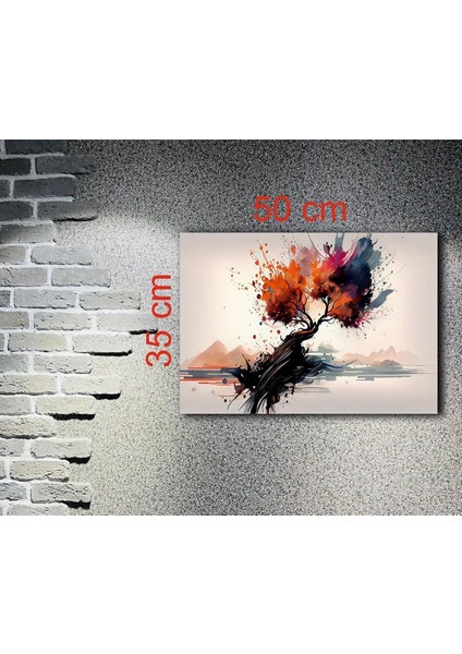 Abstrakt Ağaç Kanvas Tablo 35 x 50 cm