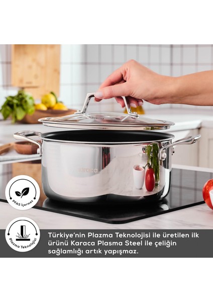 Plasma Steel 3ply Tencere 20 cm