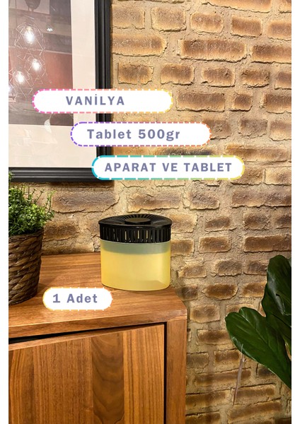 Nem Alıcı - Rutubet Giderici Vanilya ( 1 Adet 500 Gram Aparat ve 1 Adet 500 Gram Tablet )