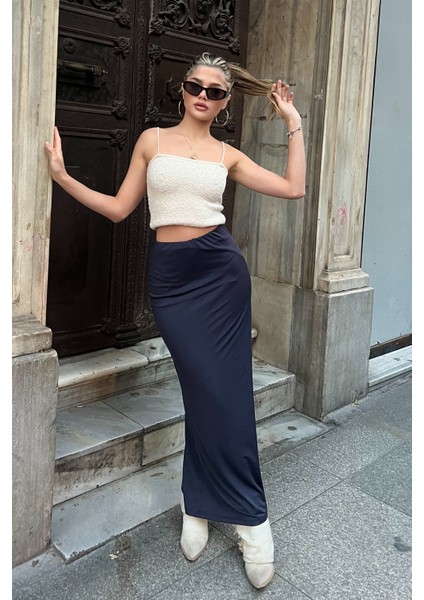 Lacivert Maxi Basic Etek
