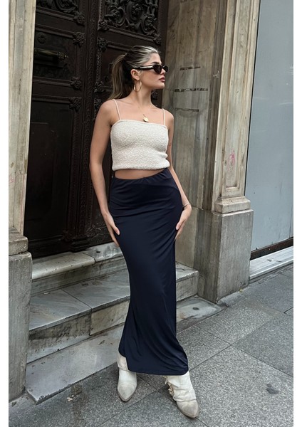 Lacivert Maxi Basic Etek