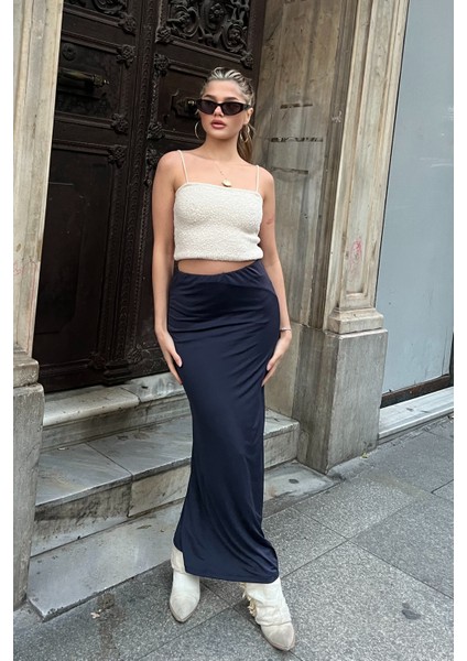 Lacivert Maxi Basic Etek