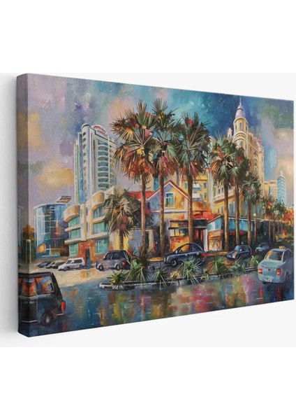 Yağmurdan Sonra Sevilen Sochi Şehrinin Mimari Manzara Kanvas Duvar TABLOSU-1114