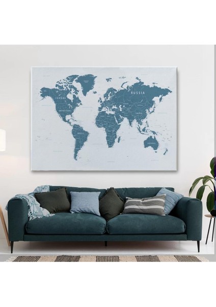 Dünya Haritası Dekoratif Kanvas Tablo 1109 fiyatları