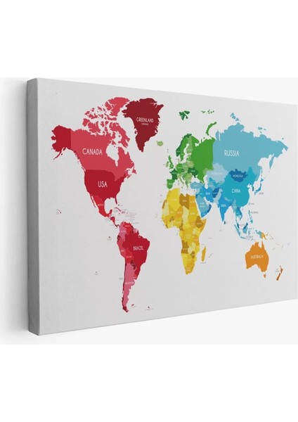 Dünya Haritası Dekoratif Kanvas Tablo 1090