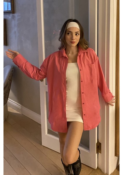 Şeker Pembe Oxfort Oversize Gömlek fiyatları