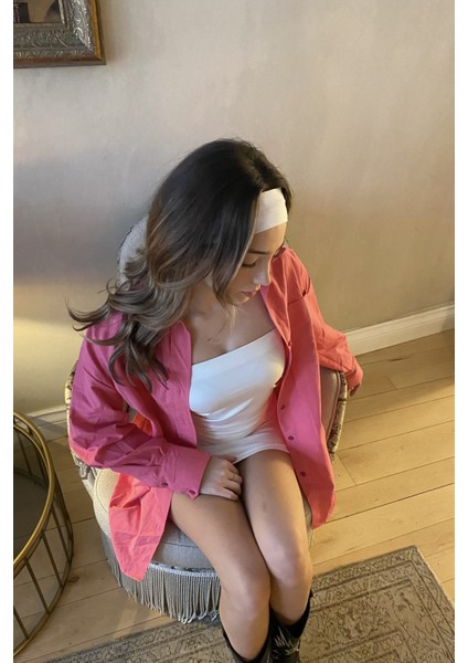 Şeker Pembe Oxfort Oversize Gömlek fırsatları