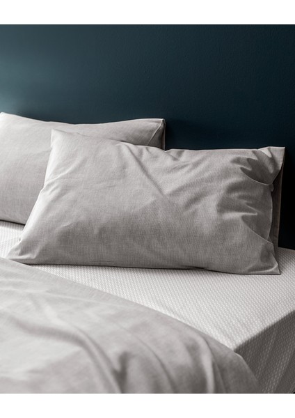 Delrico King Size Pamuklu Baskılı Nevresim Takımı - Gri
