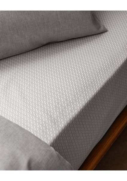Delrico King Size Pamuklu Baskılı Nevresim Takımı - Gri