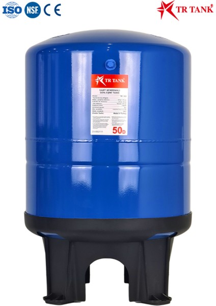 Trtank Profesyonel 50 Litre Dikey Ayaklı Nsf Membranlı Hidrofor Genleşme Tankı