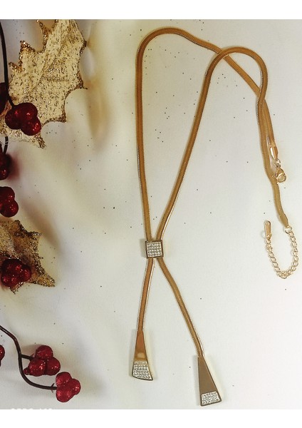 Kadın Gold Çelik Kravat Kolye