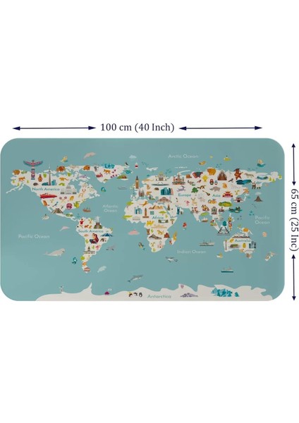 Eğitici Dünya Haritası Dünya Atlası Çocuk ve Bebek Odası Duvar STICKER-60X105-3786 fiyatları