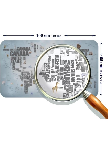 Ülke Adlı Eğitici Dünya Haritası Dünya Atlası Çocuk ve Bebek Odası Duvar STICKER -60X105-3823 modelleri