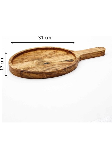 Ahşap Saplı Oval Küçük Saplı Sunum Tabağı - Zeytin Ağacı modelleri