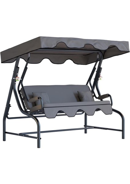 Gümüş Salıncak 3 Kişilik Bahçe Salıncağı Balkon Salıncak 200 cm BS02 fırsatları