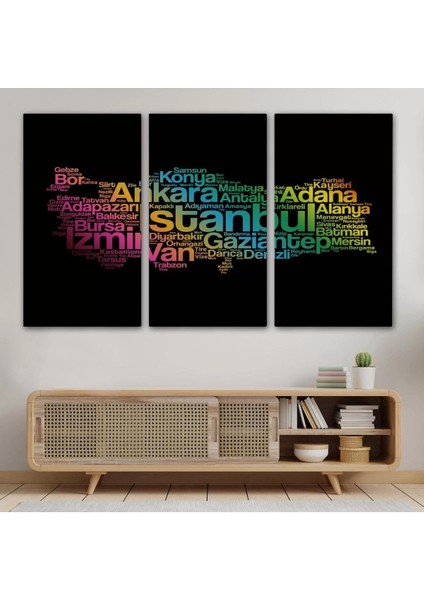 Iller Isimli Siyah Zeminli Dekoratif Kanvas Tablo 1016 modelleri