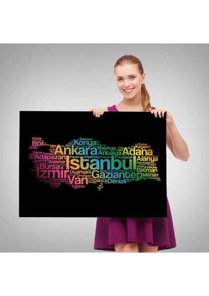 Iller Isimli Siyah Zeminli Dekoratif Kanvas Tablo 1016 fırsatları