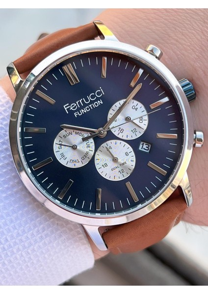 Çift Kordonlu Deri ve Çelik Hasırlı Iç Fonksiyonları Aktif 3 Atm Erkek Kol Saati EFC.03L.03