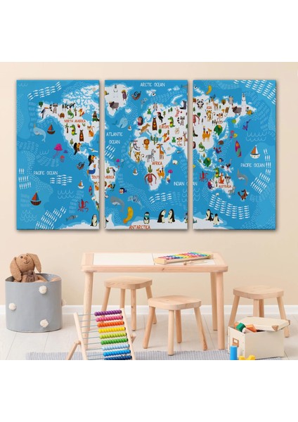 Cocuk Odası Hayvan Desenli Dekoratif Kanvas Tablo 1074 modelleri