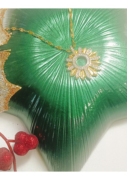 Kadın Gold Trend Taşlı Çelik Kolye fiyatları